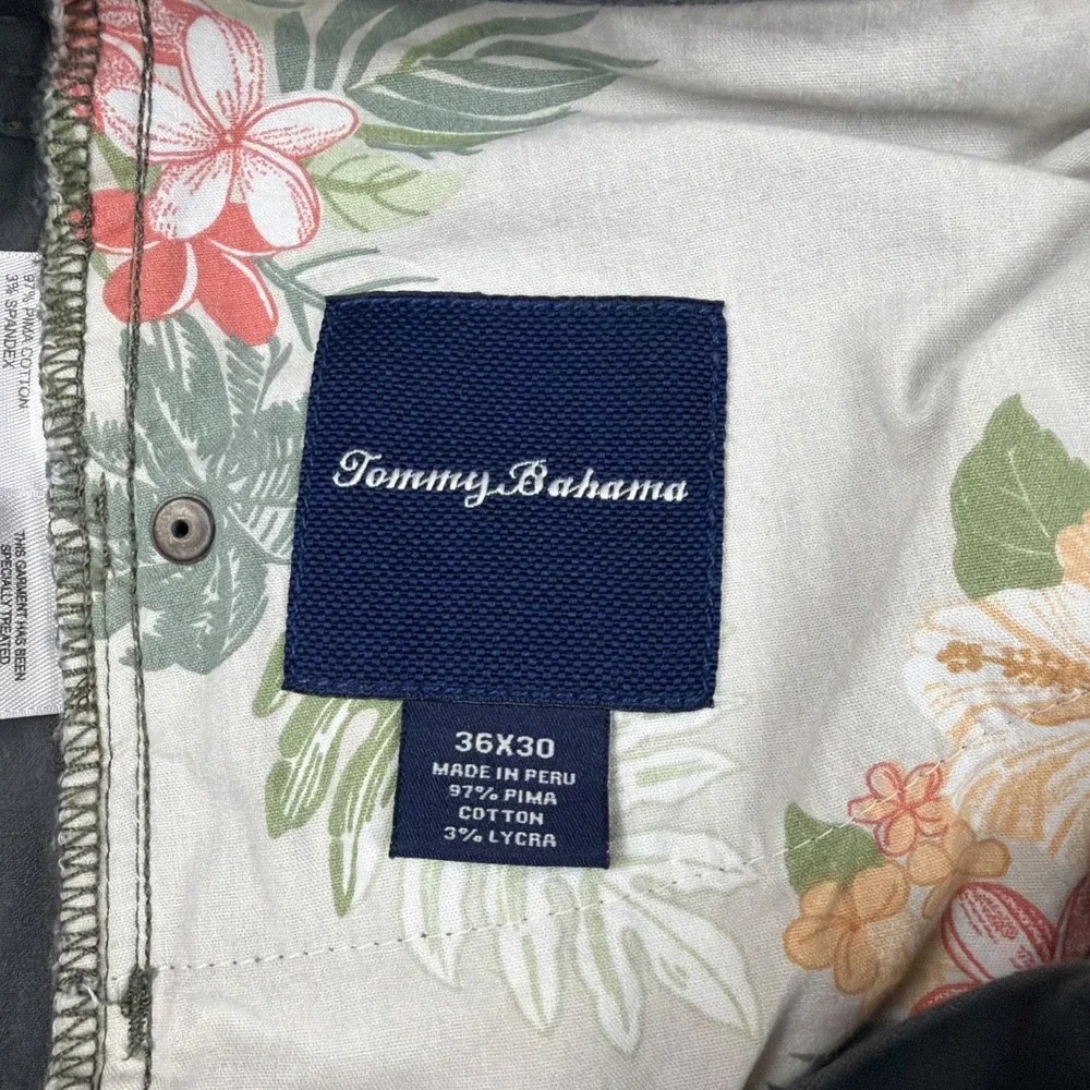 Tommy Bahama Men's Straight Leg 5-Pocket Gray Pants 36X30 Stretch Pima Cotton